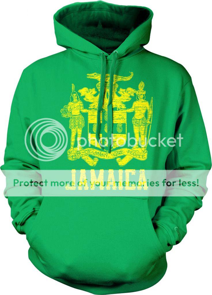 Jamaican Yellow Distressed Country Crest Jamaica Hoodie Pullover eBay